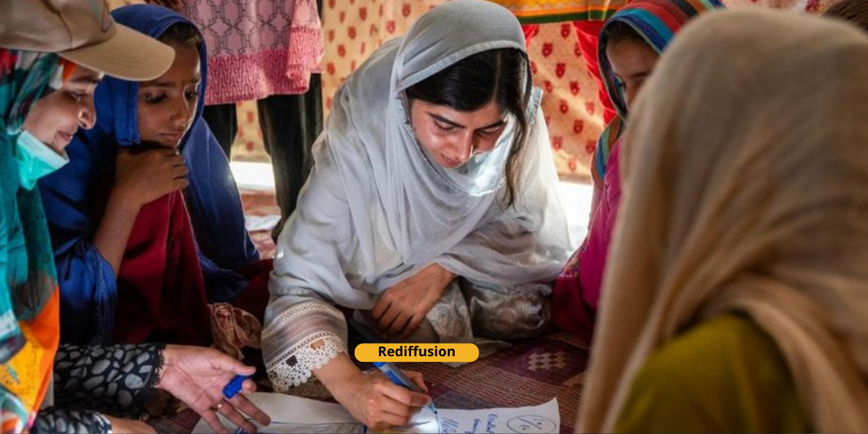 Malala returns to Pakistan alongside women survivors of the floods