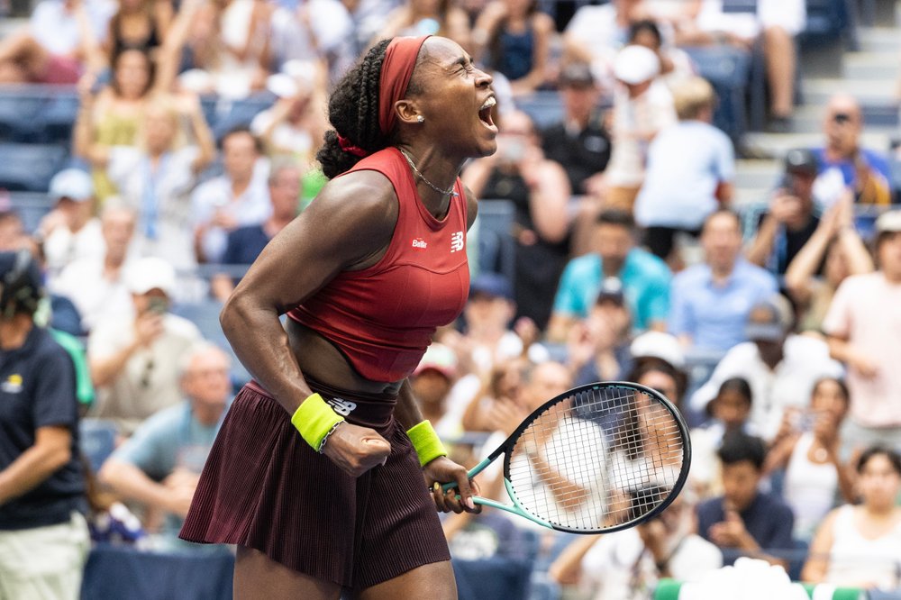 A genoux, pour prier après sa victoire à l'US Open